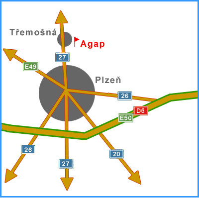 Mapa příjezdu